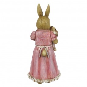 26PR3326 Figurine Rabbit 8x7x19 cm Brown Pink Polyresin Home Accessories