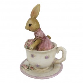 26PR3327 Figurine Lapin 8x8x11 cm Marron Beige Polyrésine Accessoires de maison