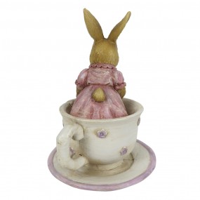 26PR3327 Figurine Lapin 8x8x11 cm Marron Beige Polyrésine Accessoires de maison