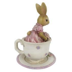 26PR3327 Figurine Lapin 8x8x11 cm Marron Beige Polyrésine Accessoires de maison