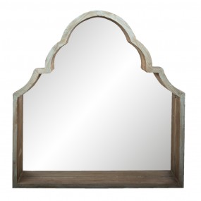 252S247 Spiegel 85x87 cm Grün Holz Großer Spiegel