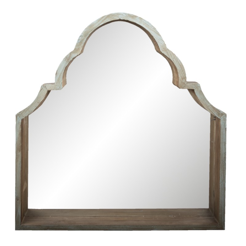 52S247 Mirror 85x87 cm Green Wood Large Mirror