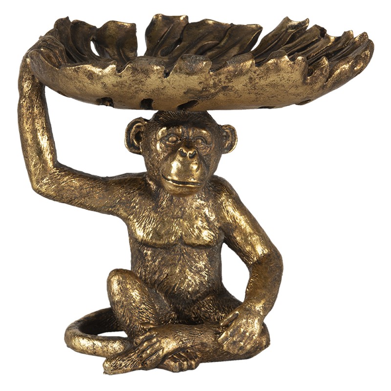 6PR3384 Figurine Monkey 21 cm Gold colored Polyresin Home Accessories