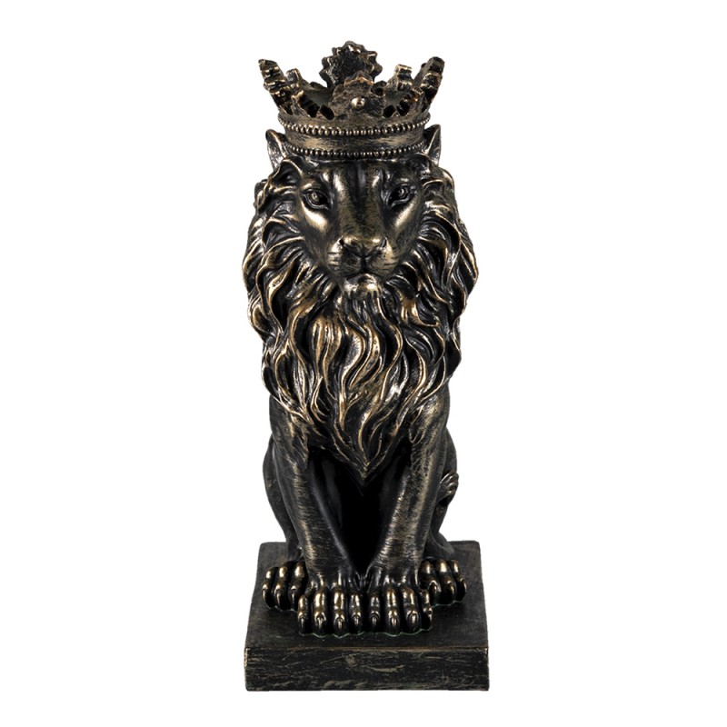 6PR3389 Figurine Lion 15x10x25 cm Black Polyresin Home Accessories