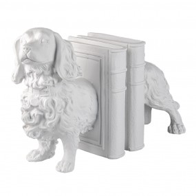 26PR3394 Bookends Set of 2 Dog 28x12x22 cm White Plastic Book Holders