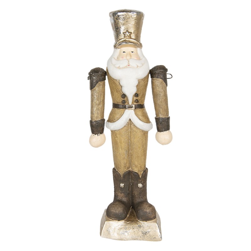 5CE0002 Figur Weihnachtsmann 69 cm Goldfarbig Polyresin