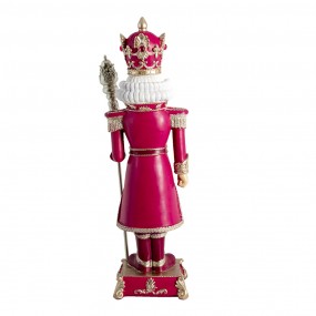 26PR3420 Figurine Nutcracker 46 cm Red Pink Polyresin Christmas Decoration