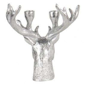 26PR3441ZI Candle holder Reindeer 22x21x24 cm Silver colored Plastic Candle Holder
