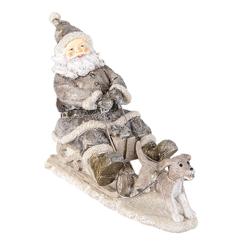 6PR3472 Figurine Santa Claus 24x8x16 cm Grey Polyresin Christmas Decoration
