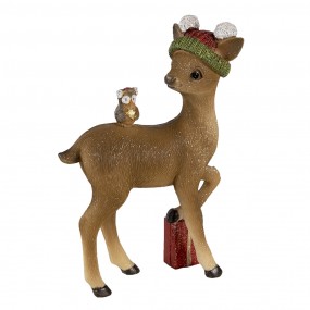 26PR3486 Figurine Deer 16x8x24 cm Brown Polyresin Christmas Decoration
