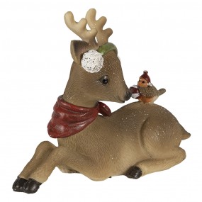 26PR3487 Figurine Deer 17x7x13 cm Brown Polyresin Christmas Decoration