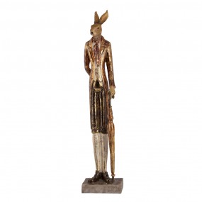 26PR3497 Statuetta Coniglio 11x9x51 cm Color oro Poliresina Accessori per la casa