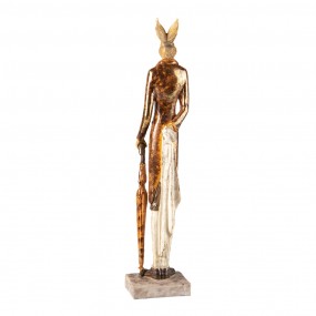26PR3497 Statuetta Coniglio 11x9x51 cm Color oro Poliresina Accessori per la casa