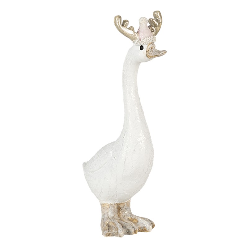 6PR4607 Figurine Duck 6x3x11 cm White Polyresin Home Accessories