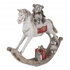 26PR4608 Figurine Horse 21x5x17 cm Beige Grey Polyresin Christmas Decoration