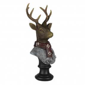 26PR4611 Figur Hirsch 10x9x23 cm Braun Polyresin Wohnaccessoires