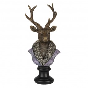 26PR4612 Figurine Deer 10x9x23 cm Brown Purple Polyresin Home Accessories