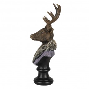 26PR4612 Figurine Deer 10x9x23 cm Brown Purple Polyresin Home Accessories