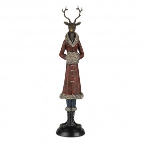 26PR4618 Figurine Cerf 8x8x35 cm Rouge Polyrésine Accessoires de maison