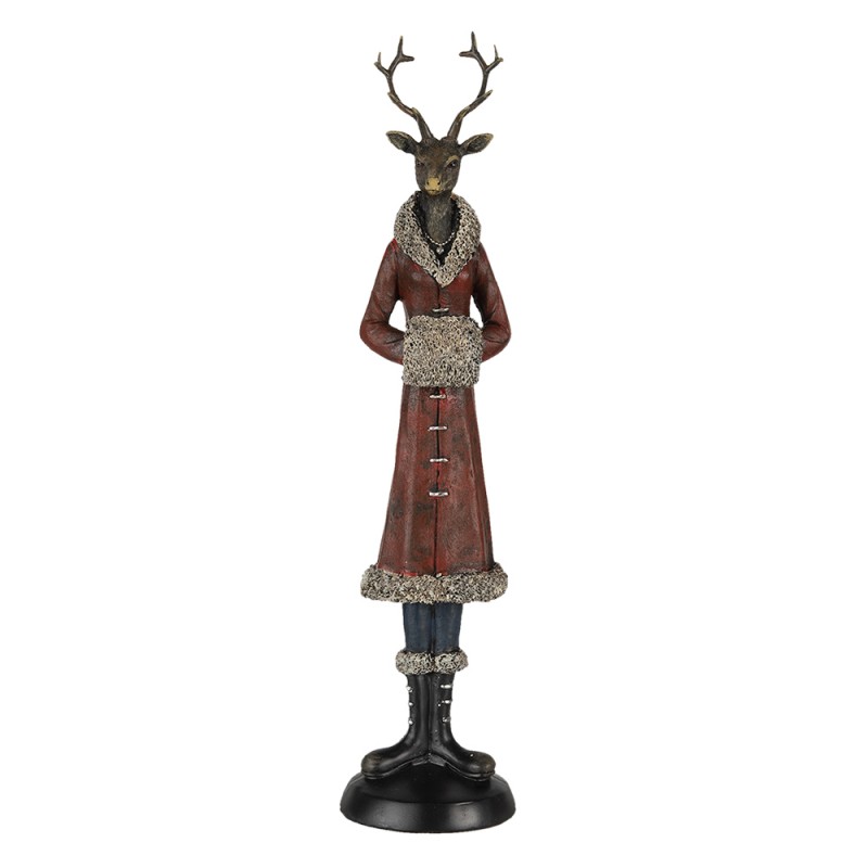 6PR4618 Figurine Deer 8x8x35 cm Red Polyresin Home Accessories