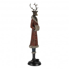 26PR4618 Figurine Cerf 8x8x35 cm Rouge Polyrésine Accessoires de maison