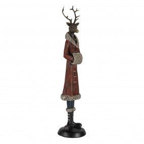 26PR4618 Figurine Deer 8x8x35 cm Red Polyresin Home Accessories