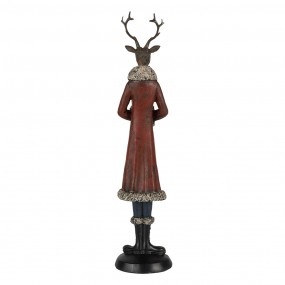 26PR4618 Figurine Cerf 8x8x35 cm Rouge Polyrésine Accessoires de maison