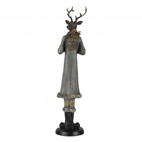 26PR4619 Figurine Deer 9x8x36 cm Grey Polyresin Home Accessories