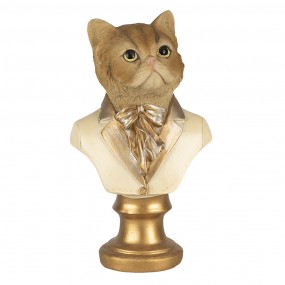 26PR4621 Figurine Cat 10x7x17 cm Beige Gold colored Polyresin Home Accessories