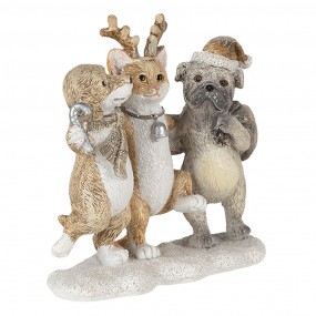 26PR4633 Figurine Animals 13x5x12 cm Grey Beige Polyresin Animals Christmas Decoration