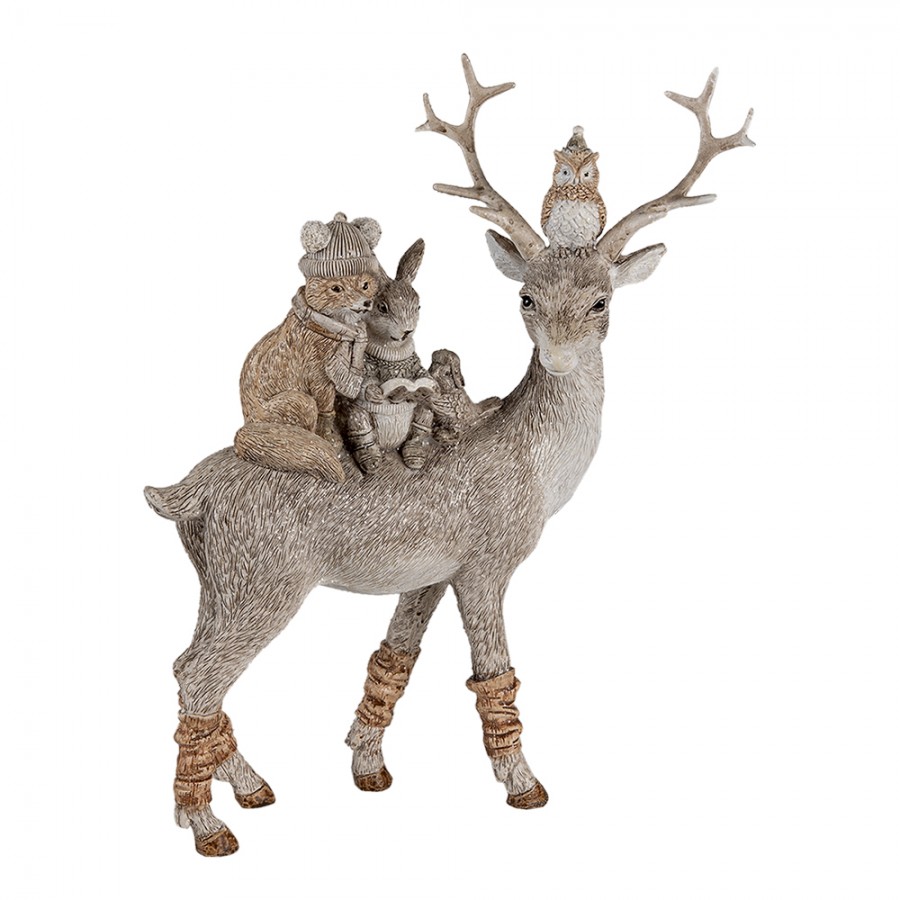 Tierfigur Pfau mit Feder-clip Beige B: 55 cm Kersten