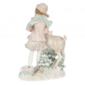 26PR4675 Figurine Enfant 13x10x20 cm Blanc Rose Polyrésine Accessoires de maison