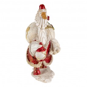 26PR4685 Figurine Canard 11x7x17 cm Blanc Rouge Polyrésine Décoration de Noël