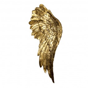 26PR4691 Decorative Figurine Set of 2 Wings 22x6x55 cm Gold colored Polyresin