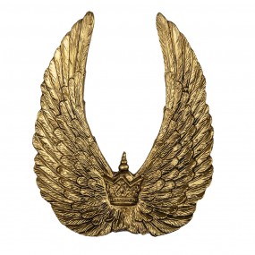 26PR4694 Figur Flügel 22x4x28 cm Goldfarbig Polyresin Wohnaccessoires