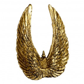 26PR4694 Figur Flügel 22x4x28 cm Goldfarbig Polyresin Wohnaccessoires