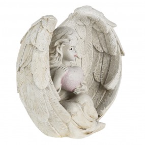 26PR4708 Figurine Ange (2) 10x6x10 cm Beige Polyrésine Accessoires de maison