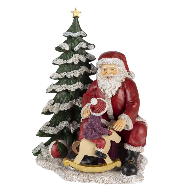 6PR4714 Figurine Santa Claus 16x13x22 cm Red Green Polyresin Christmas Decoration