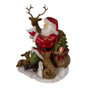 26PR4721 Figur Weihnachtsmann 18x13x19 cm Rot Braun Polyresin Weihnachtsdekoration