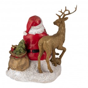 26PR4721 Figur Weihnachtsmann 18x13x19 cm Rot Braun Polyresin Weihnachtsdekoration