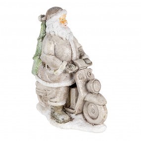 26PR4725 Figurine Santa Claus 12x6x14 cm Silver colored Polyresin Christmas Decoration