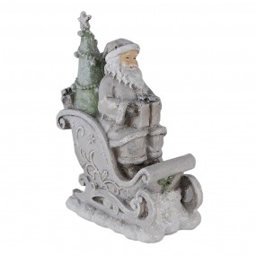 26PR4727 Statuetta Babbo Natale  10x6x13 cm Grigio Poliresina Decorazione di Natalizie