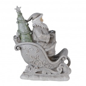 26PR4727 Statuetta Babbo Natale  10x6x13 cm Grigio Poliresina Decorazione di Natalizie