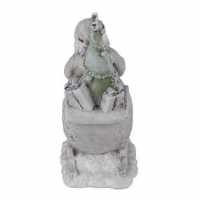 26PR4727 Statuetta Babbo Natale  10x6x13 cm Grigio Poliresina Decorazione di Natalizie