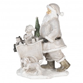 26PR4728 Figurine Père Noël 12x8x15 cm Couleur argent Polyrésine Décoration de Noël