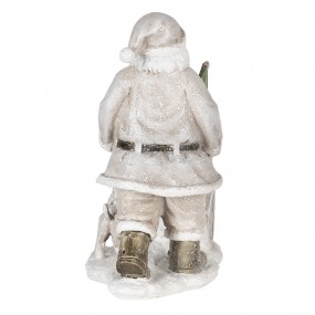 26PR4728 Figurine Santa Claus 12x8x15 cm Silver colored Polyresin Christmas Decoration