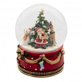 26PR4740 Snow Globe Santa Claus Ø 15x20 cm Red Green Plastic Glass Round