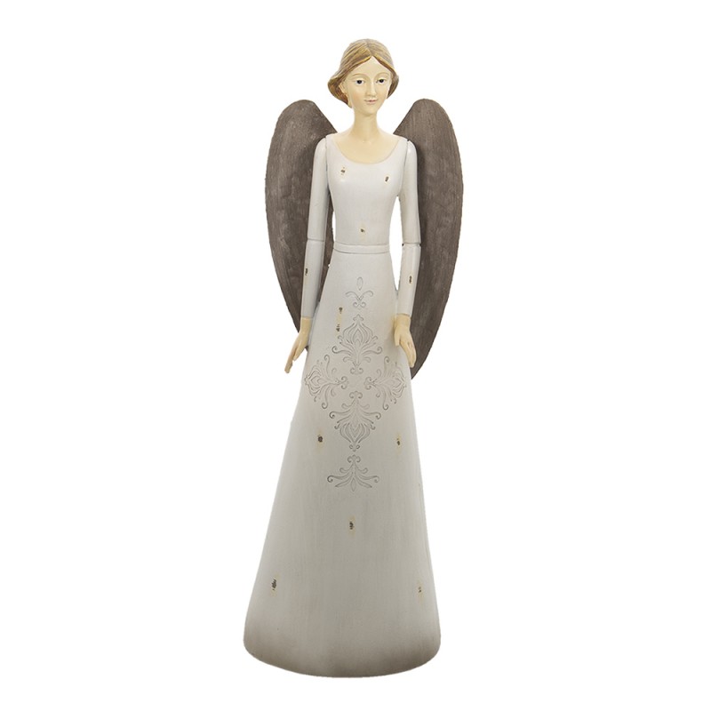 6PR4744 Figurine Angel 15x13x47 cm White Polyresin Christmas Decoration
