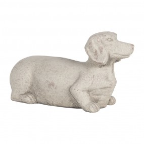 26TE0297 Decoratie Beeld Hond 24x9x13 cm Grijs Steen