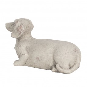 26TE0297 Decoratie Beeld Hond 24x9x13 cm Grijs Steen